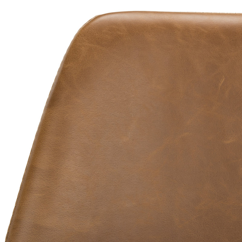 18.11'' H Faux Leather Upholstered Side Chair, Cognac Faux Leather