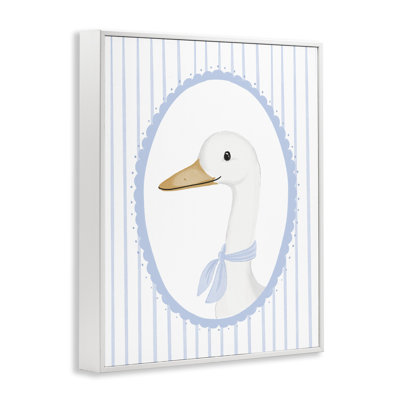 Dainty Bordered Duck Framed Giclee, design by Cherrywood Lane