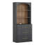 Bibliothèque moderne 72 "avec 3 tiroirs, ébène-120112867