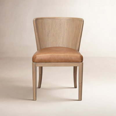 Adelbert Genuine Leather Oak Dining Chair
