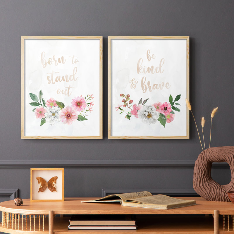 «Born To Stand Out» - reproduction encadrée de qualité supérieure - prête à être accrochée - aucun clou requis - aucun clou requis