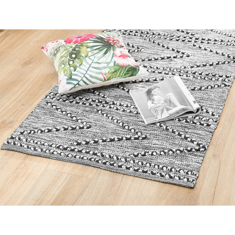 Pillsbury Chevron Cotton Hand Woven Area Rug, Rectangle 140 x 200cm