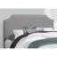 Lit, lit double, chambre à coucher, rembourré, aspect lin gris, bordure chromée, transitionnel