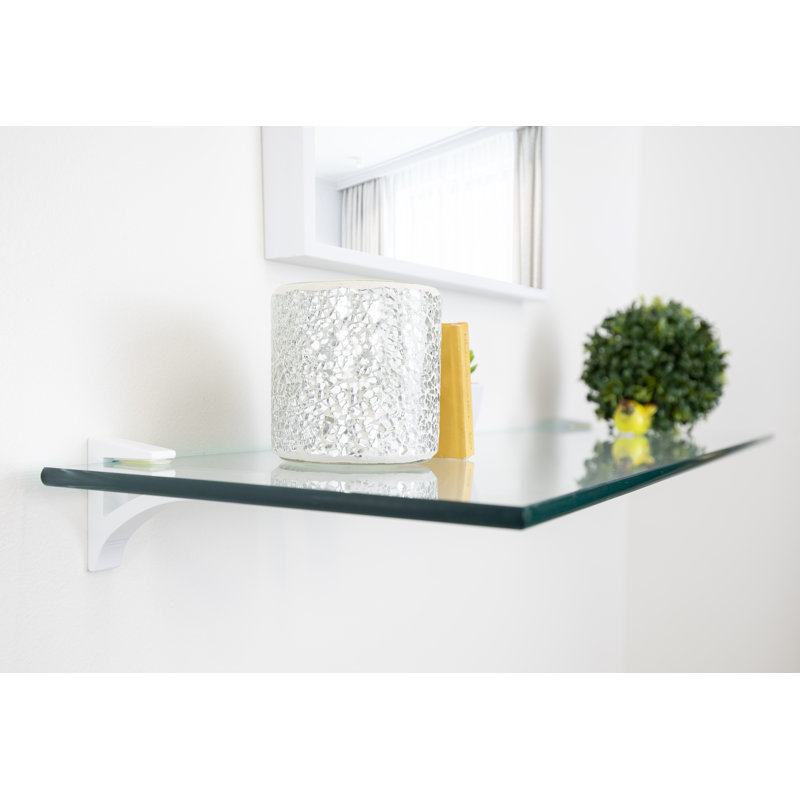 Tablette murale en verre Electra, Blanc, H 2,86 po x l 36 po x P 10,5 po