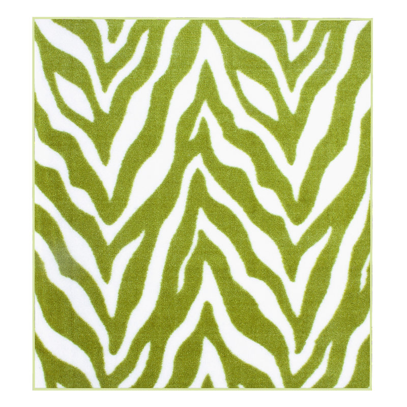 Tapis carré à imprimé animal vert / beige, Carré 10 pi