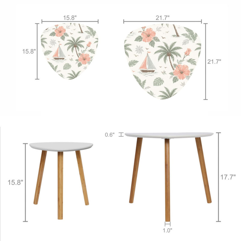 Ensemble de 2 tables basses gigognes Triangle