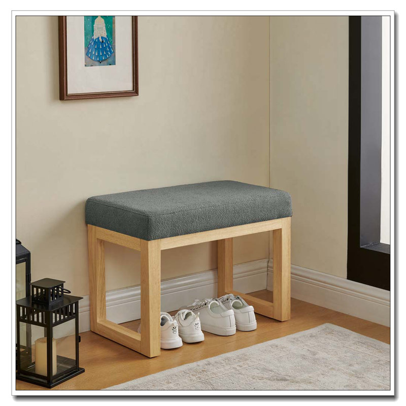 Upholstered Shoe-changing Bench, Dark Grey