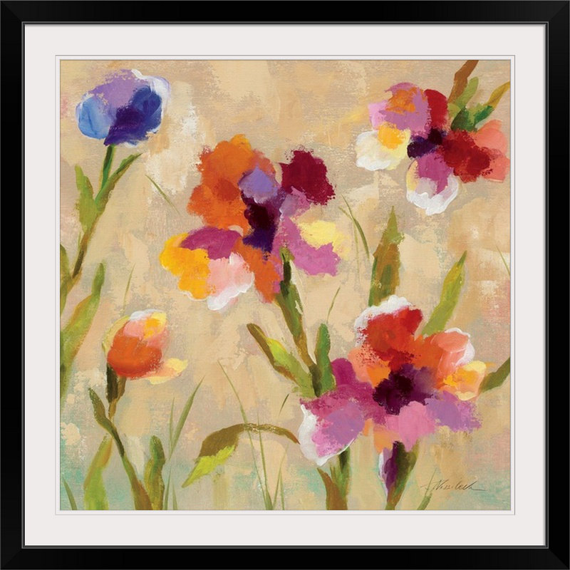 «Bold Bright Flowers III» par Silvia Vassileva, impression audacieuse, H 35 po x l 35 po x P 1,5 po, Toile