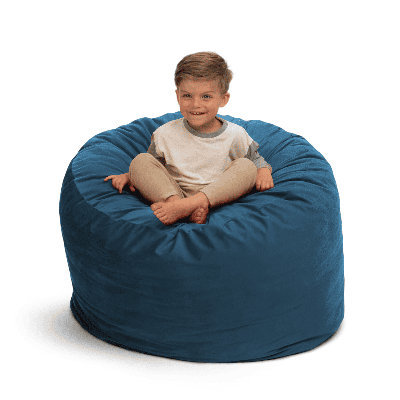  | 3 Ft Bean Bag Chair | Foam Filled - Removable Washable Cover, Teal Suede