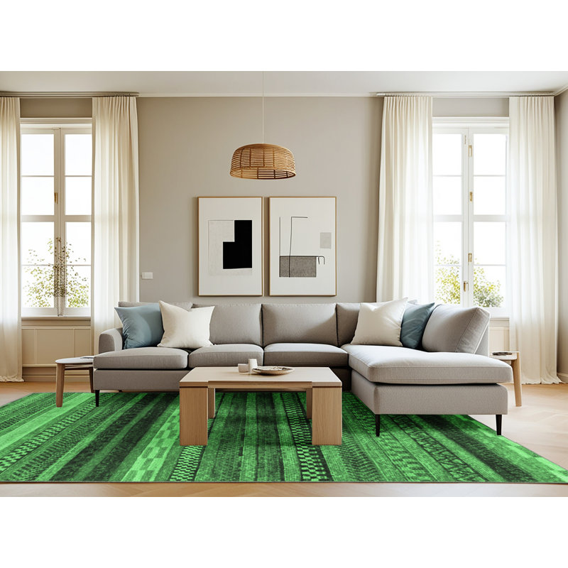 Washable Geometric Indoor Rug, Rectangle 8' x 12'