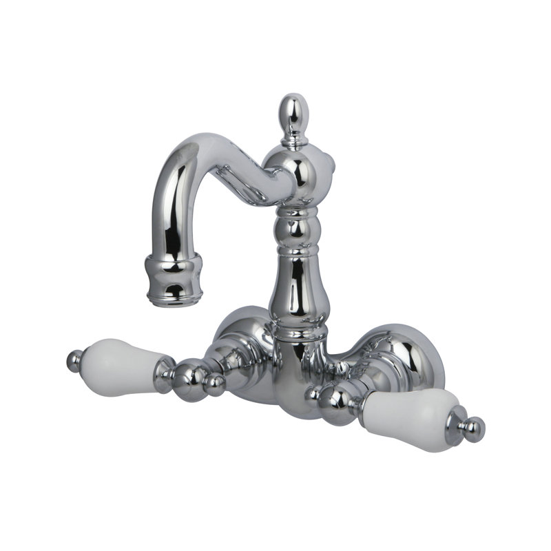 Hot Springs Double Handle Wall Mounted Clawfoot Tub Faucet, Chrome