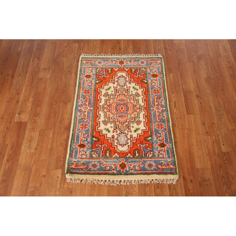 Tapis décoratif géométrique traditionnel indien 2x3