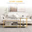 Tables de salon, surface en faux marbre et acier, blanc, jolie table basse avec rangement, marbre, blanc chic