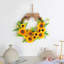 Couronne de tournesol artificielle rustique maison de ferme décorative, faite à la main, pour porte d'entrée fenêtre de mariage, pour toutes les saisons