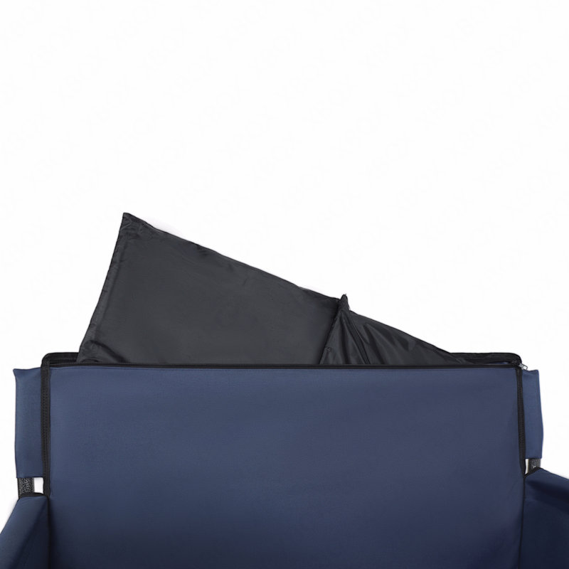 Chariot pliant 3 en 1 avec siège de banc - capacité de 500 lb, pneus de plage 9 po x 4 po pour le camping et la plage, bleu foncé
