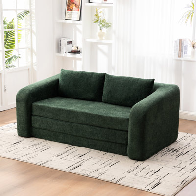 2 - In 1 Chenille Bed, Pull Out And Foldable, High Density Foam, For Balcony Office Lounge