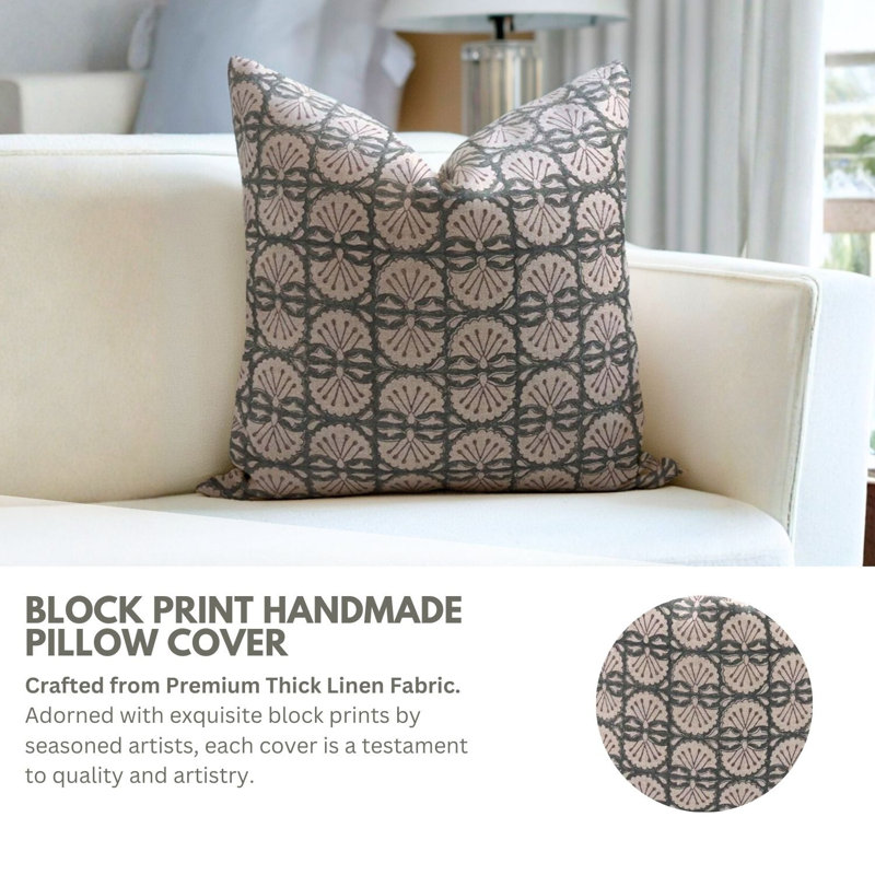 Pillow Cover, 16" x 16", Green Floral, Square