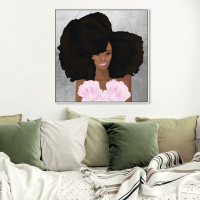 Fashion and Glam Hair and Makeup Female Portrait - Graphic Art on Canvas
