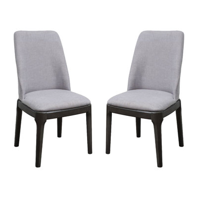 Ensemble de 2 chaises de salle à manger avec siège et dossier rembourrés en lin