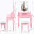 Vanity Desk Set With LED Light Mirror And Cushioned Stool For Bedroom-511025270