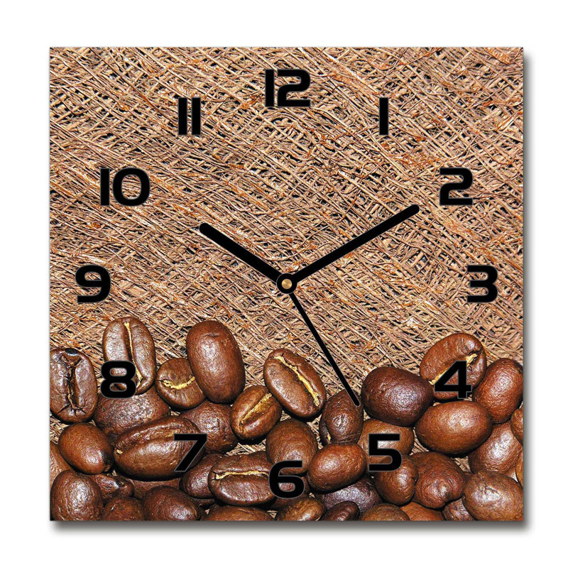 Henok Glass Wall Clock, Black/Brown