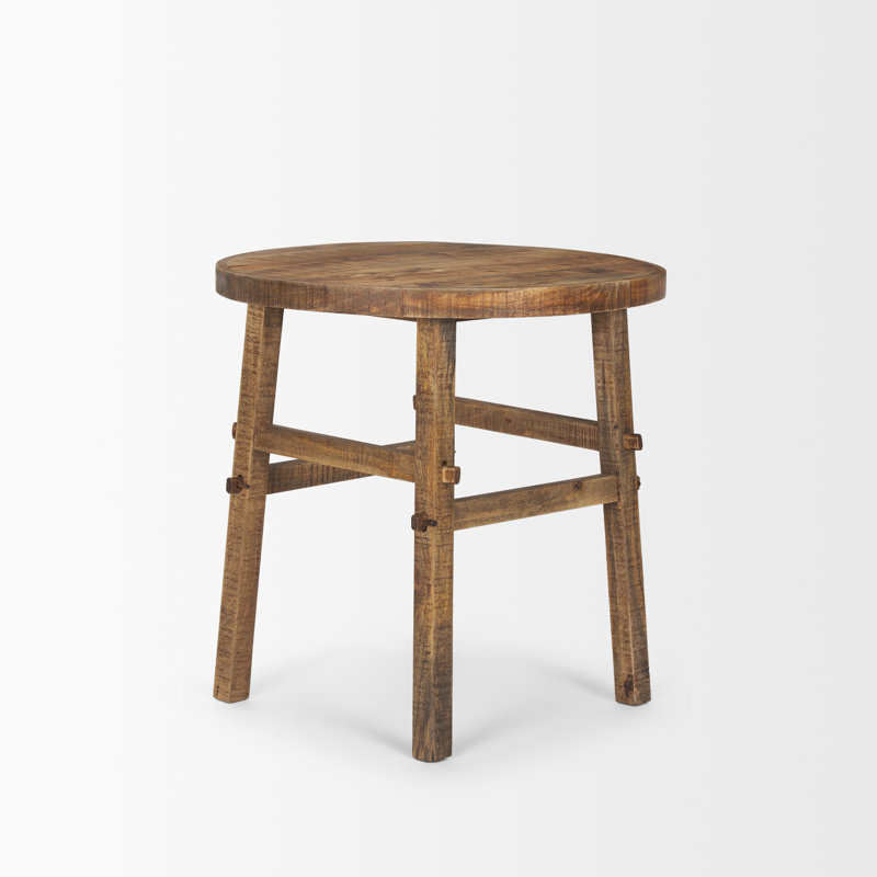 Table de bout en bois massif Bertolt, Brun, H 26 po x l 26 po x P 26 po