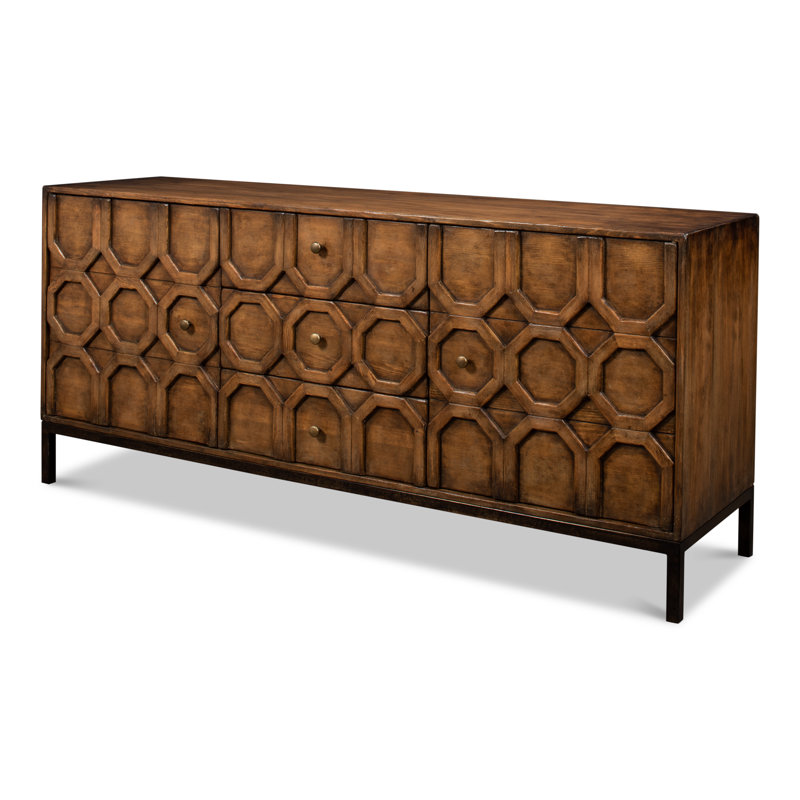 Becket 74'' Solid Wood Sideboard, Brown