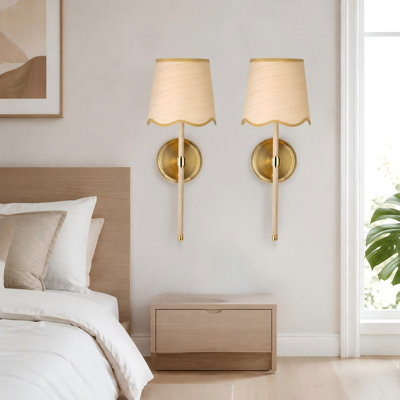 2-Pack Boho Vintage Rattan Magnetic Wall Sconces with 5200mAh Rechargeable Batteries, Integrated LEDs and Stepless Dimming for Living Room, Bedroom, Hallway and Corridor