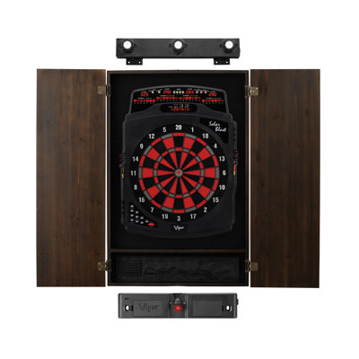 Viper Solar Blast Electronic Dartboard and Espresso Cabinet Set with Darts