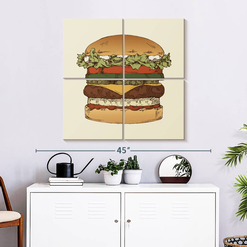 Yarlin Vintage Hamburger, H 32 po x l 32 po