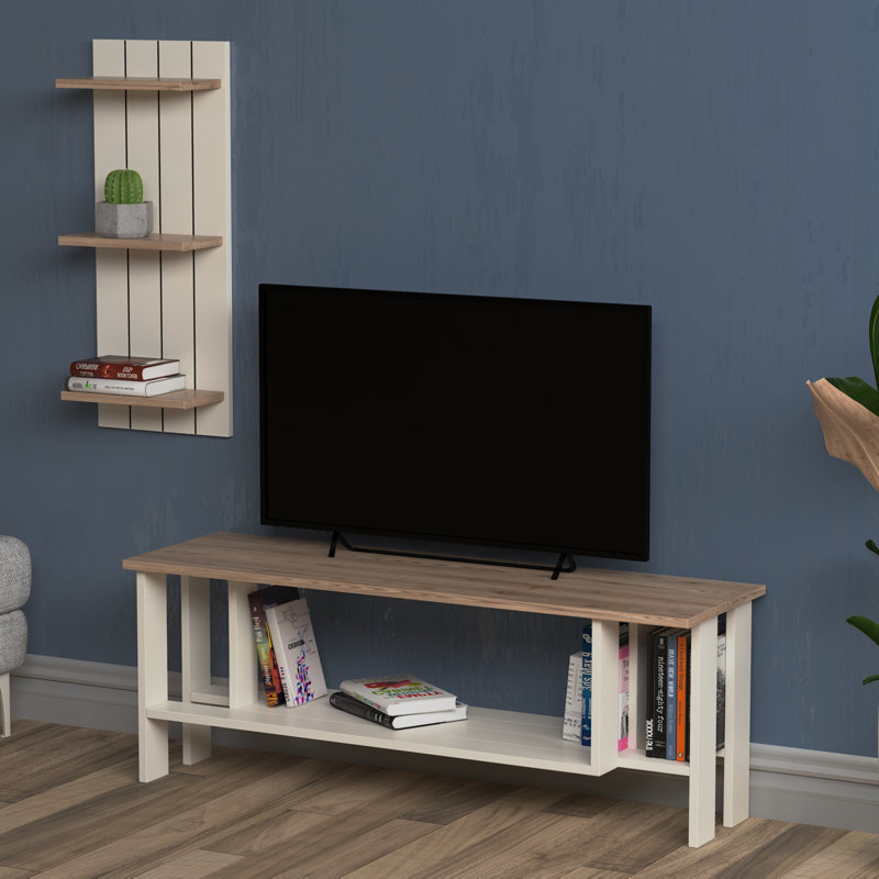 Unfinished Entertainment Centre for TVs up to 49", White/Oak
