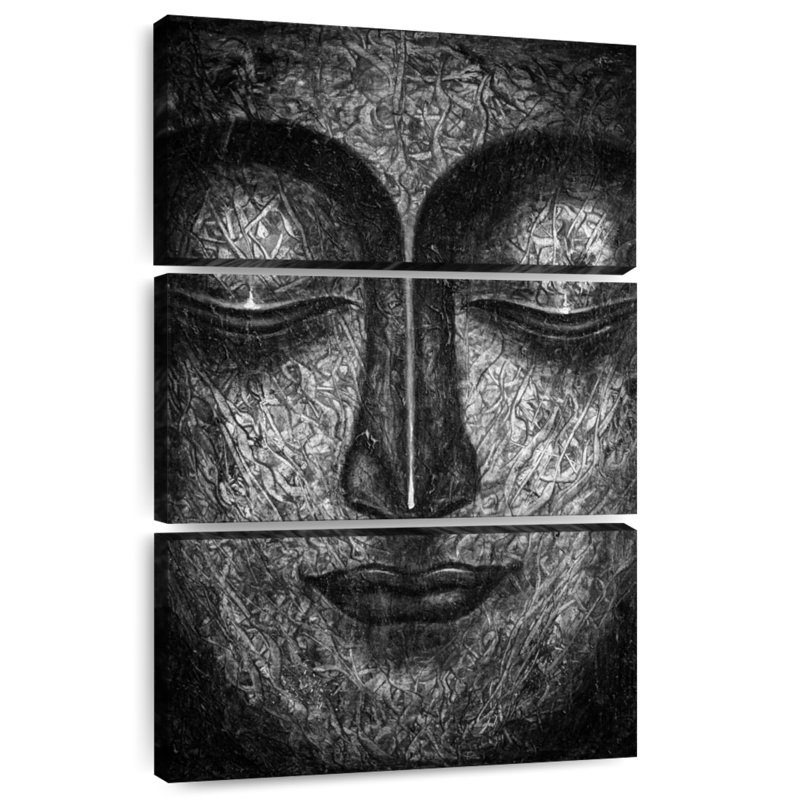 Adella Buddha Face BW, 74" H x 48" W