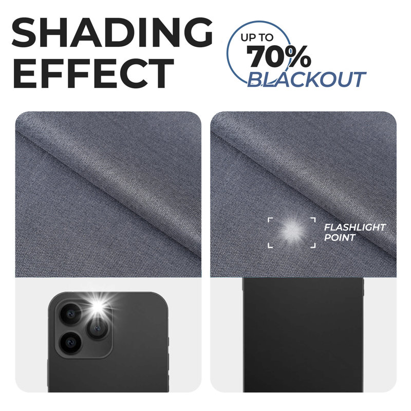 Modern Linen Inspired Classic Solid 100% Polyester Room Darkening Curtain Panel, Grommet 42" W x 96" L, Charcoal
