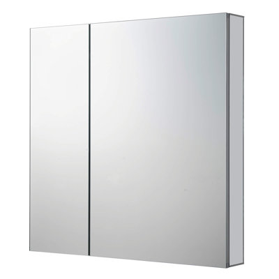Armoire à pharmacie encastrée ou à fixation en surface FINE FIXTURES avec miroir double face et poignée à prise facile