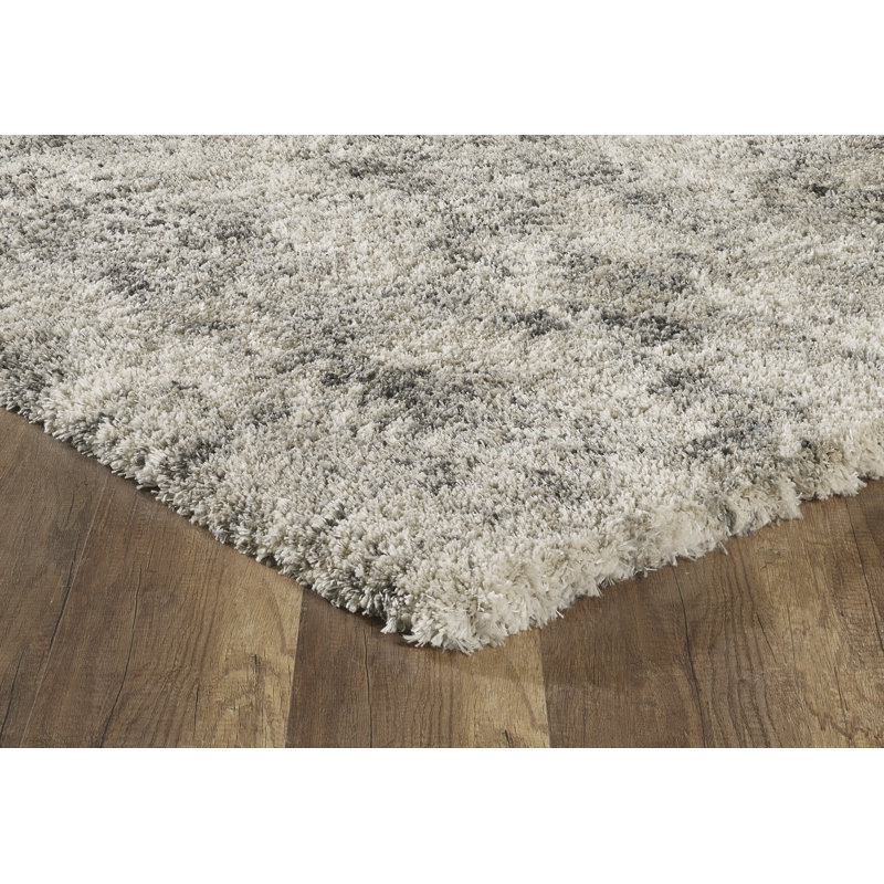 Tapis gris à motif abstrait Raney, Rectangle 5 pi x 7 pi