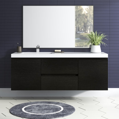 Single Bathroom Vanity with Acrylic Top
