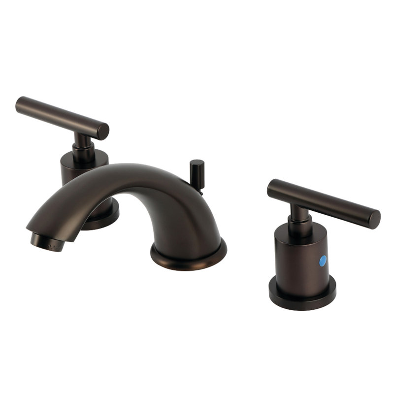 Kingston Brass Manhattan Two-Handle 3-Hole Deck Mount Widespread Bathroom Faucet with Retail Pop-Up Drain, Oil Rubbed Bronze
