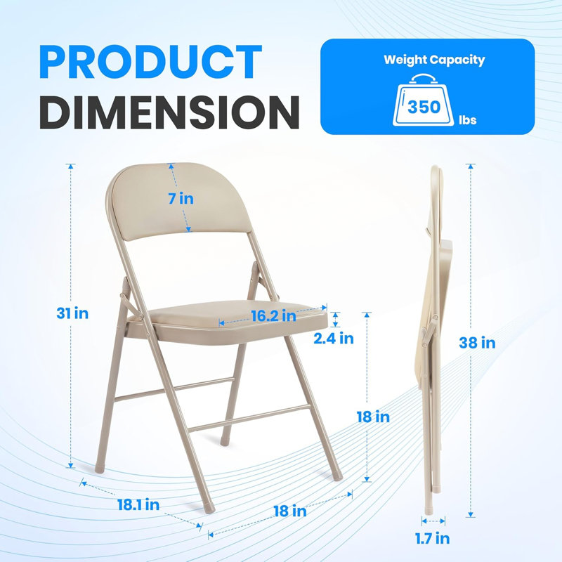 Ensemble de 4 chaises pliantes, Kaki