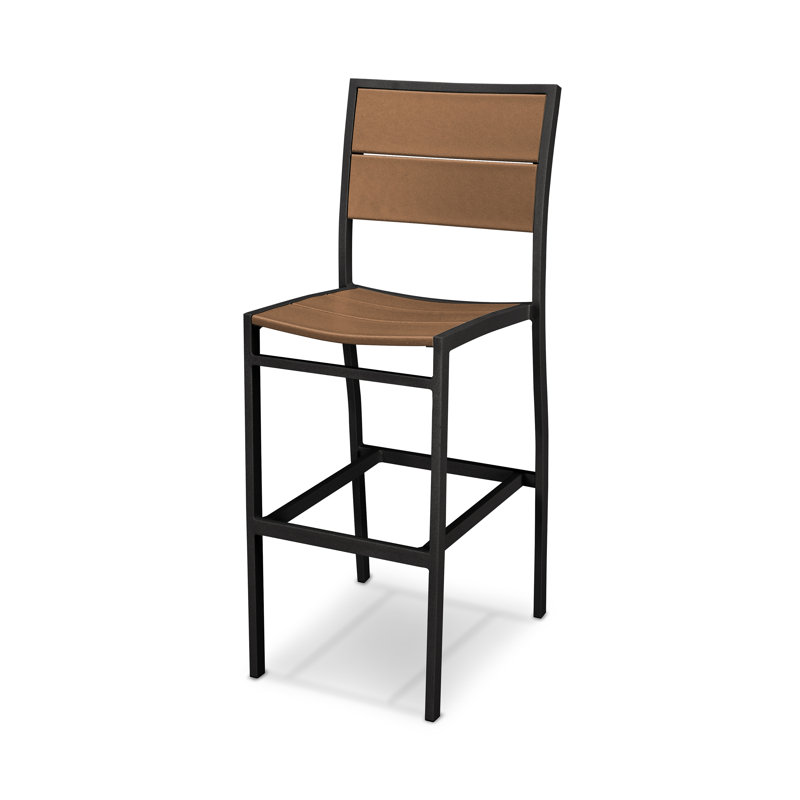 Chaise d'appoint de bar POLYWOOD Surf City, Noir texturé / Cabane
