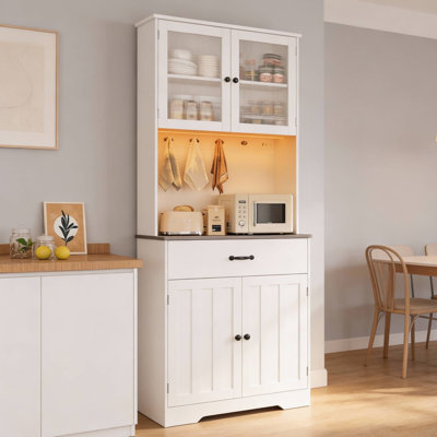Gizoon 70.9''H Kitchen Pantry Cabinet With Charging Station