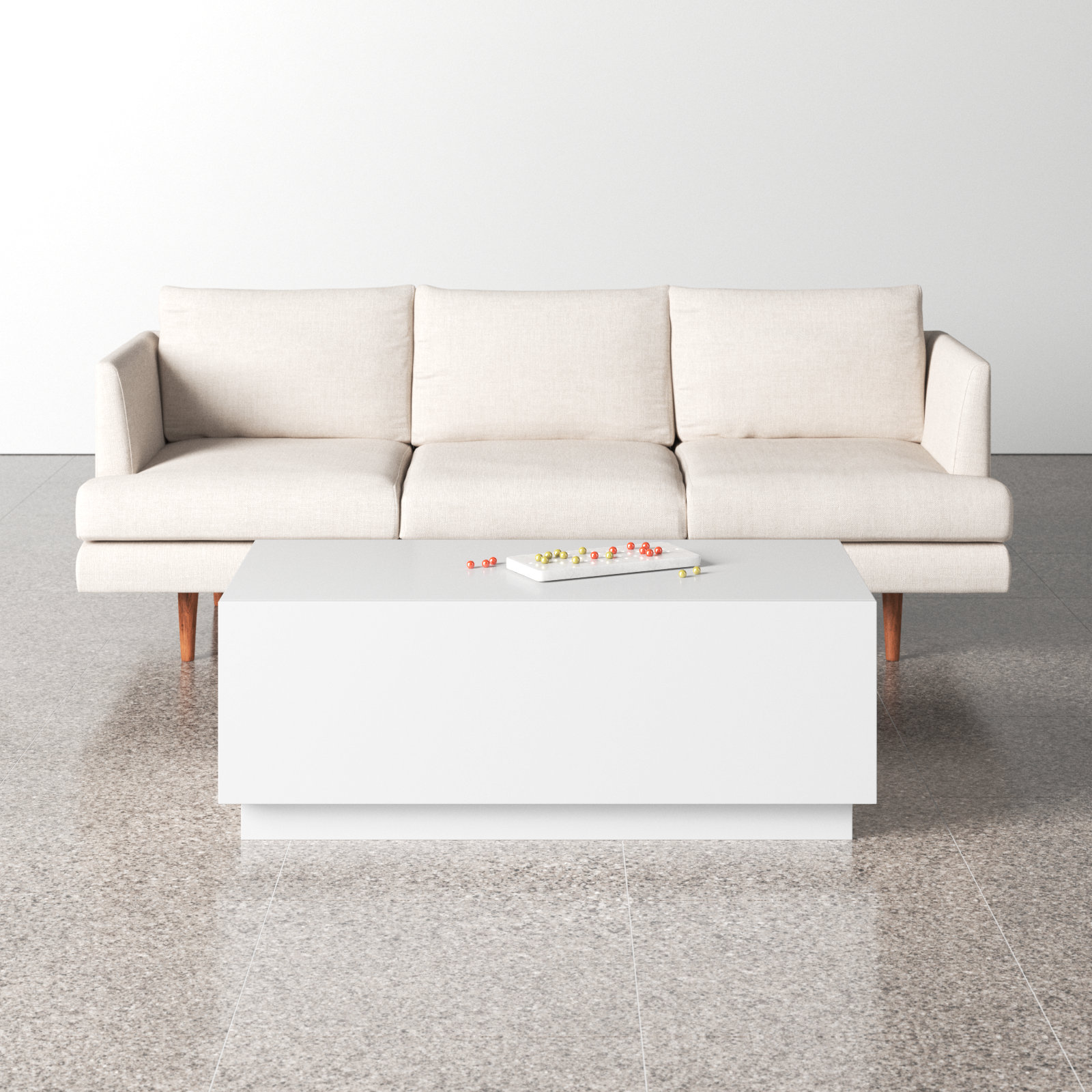Carson 47" Coffee Table with Storage, White