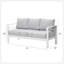 Ensemble de conversation de patio 3 pièces en aluminium 3 pièces, canapé d'extérieur 5 places avec coussins gris clair épais et structure blanche et table basse-821615562