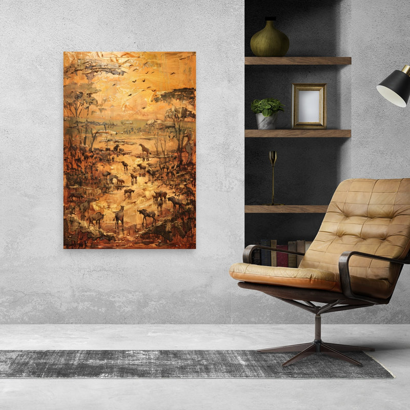 «Savanna Abstract Contemporary Horse», reproduction d'art murale, 48" H x 32" W