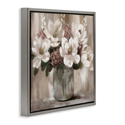 Cadre flottant ivoire Magnolias, design par Nan
