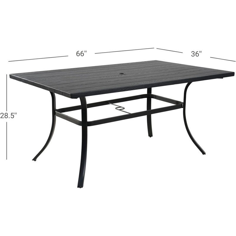 Table de salle à manger d'extérieur rectangulaire L 66 po x l 37 po Emma 
