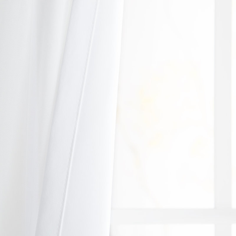 Fortuna Brockham Solid Tulle Overlay Room Darkening Grommet Curtain Panels, White, 52" W x 84" L