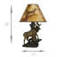 Lampe de table Dehon rustique en résine coulée à froid avec abat-jour brun de 12 pouces Dehon - 20 pouces de hauteur, jusqu'à 40 watts Dehon