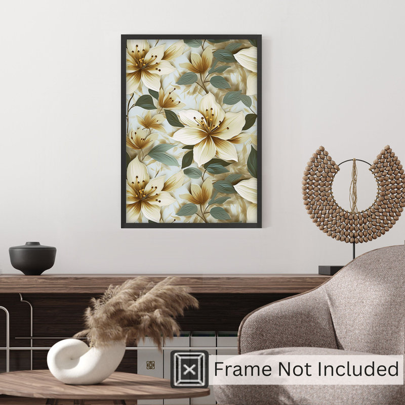 «Floral Flowers VI», reproduction d'art moderne sans cadre, H 14 po x l 11 po