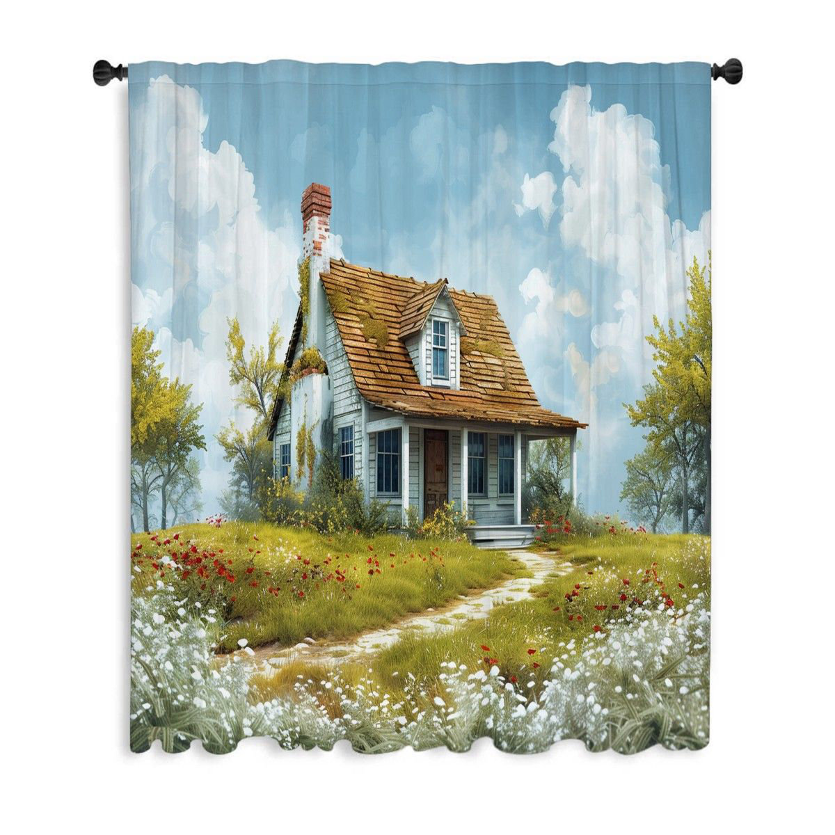 VisionDecor Cottage Window Curtains, Architecture Blockout & Sheer