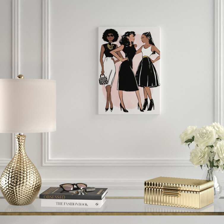 Noir and Blush Lips  Fashion and Glam Wall Art by The Oliver Gal